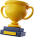 3D illustration of a golden trophy symbolizing quality and excellence in service